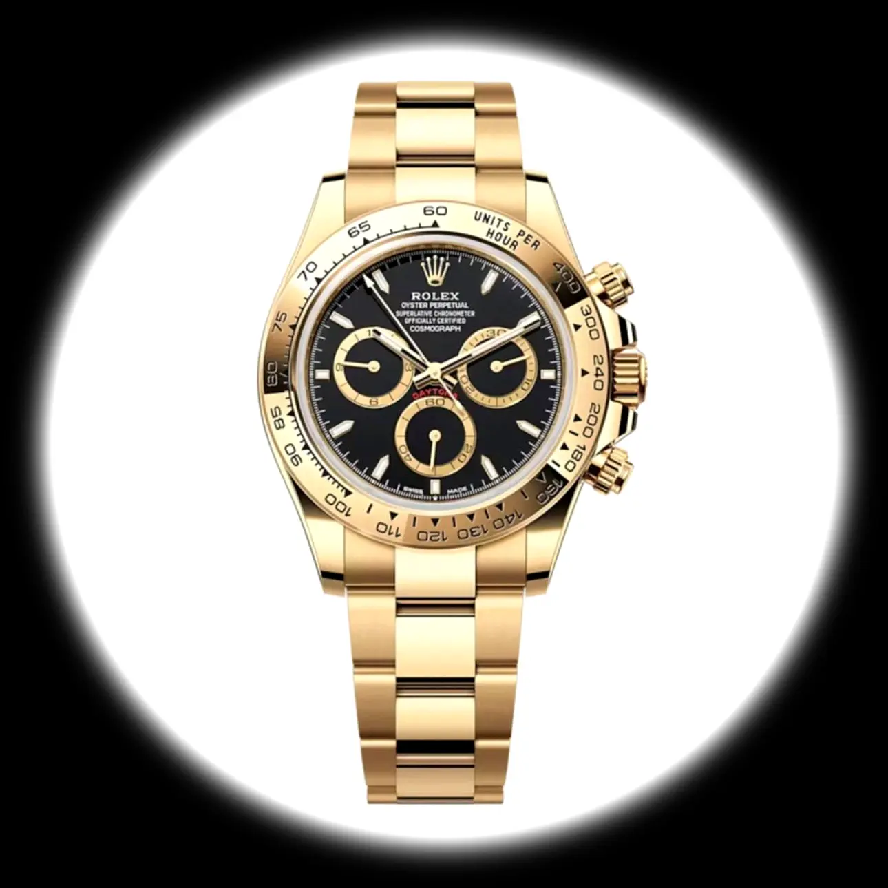 Rolex Daytona 40mm Schwarzes Zifferblatt 126508 Gelbgold