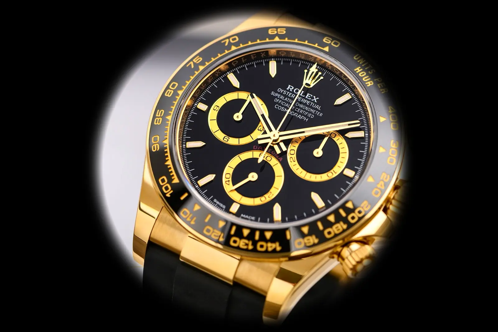 Daytona 126518LN Super Clone Zifferblatt in schwarz — Lünette-Makro