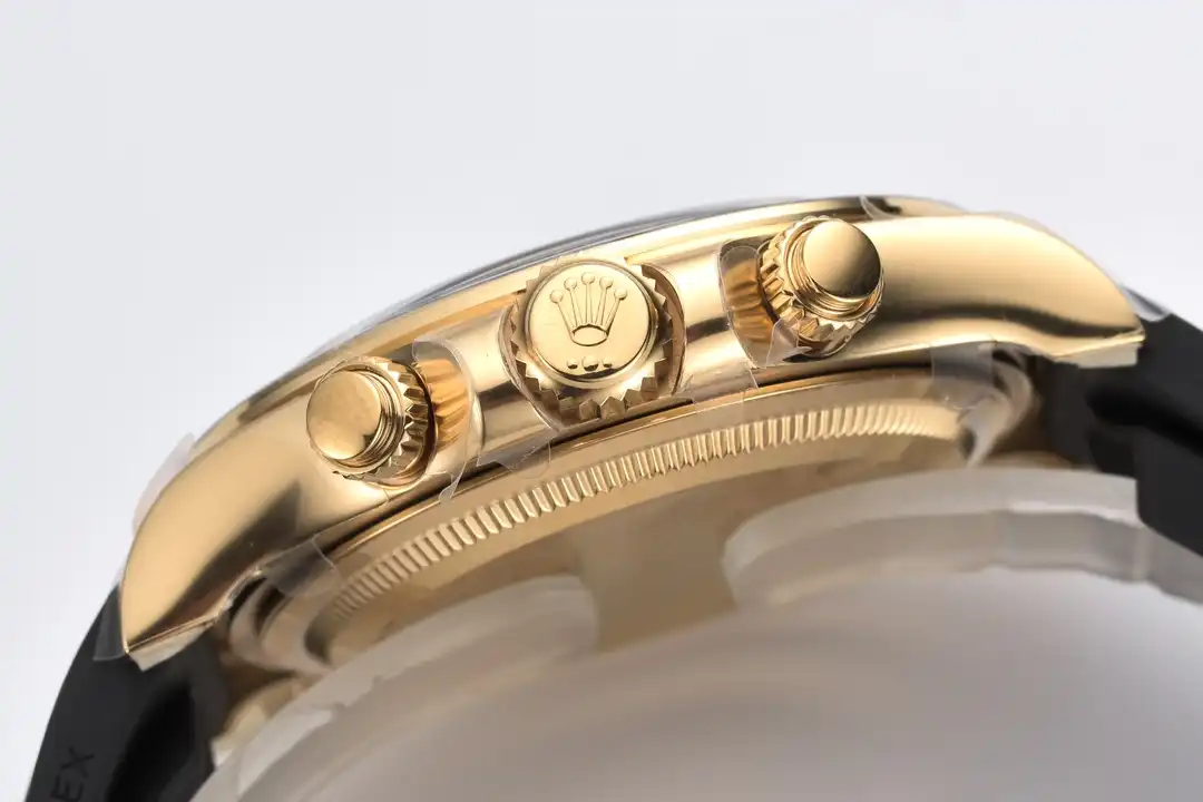 Rolex Daytona 126518LN 1:1 Replica Zifferblatt in golden und tiefenschwarz — Lünette-Makro