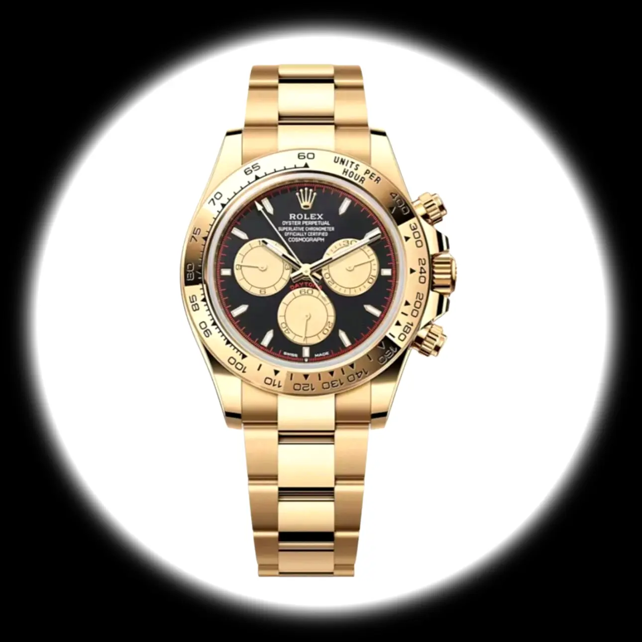 Rolex Daytona 40mm Intensivschwarz-Zifferblatt 126508 Gold