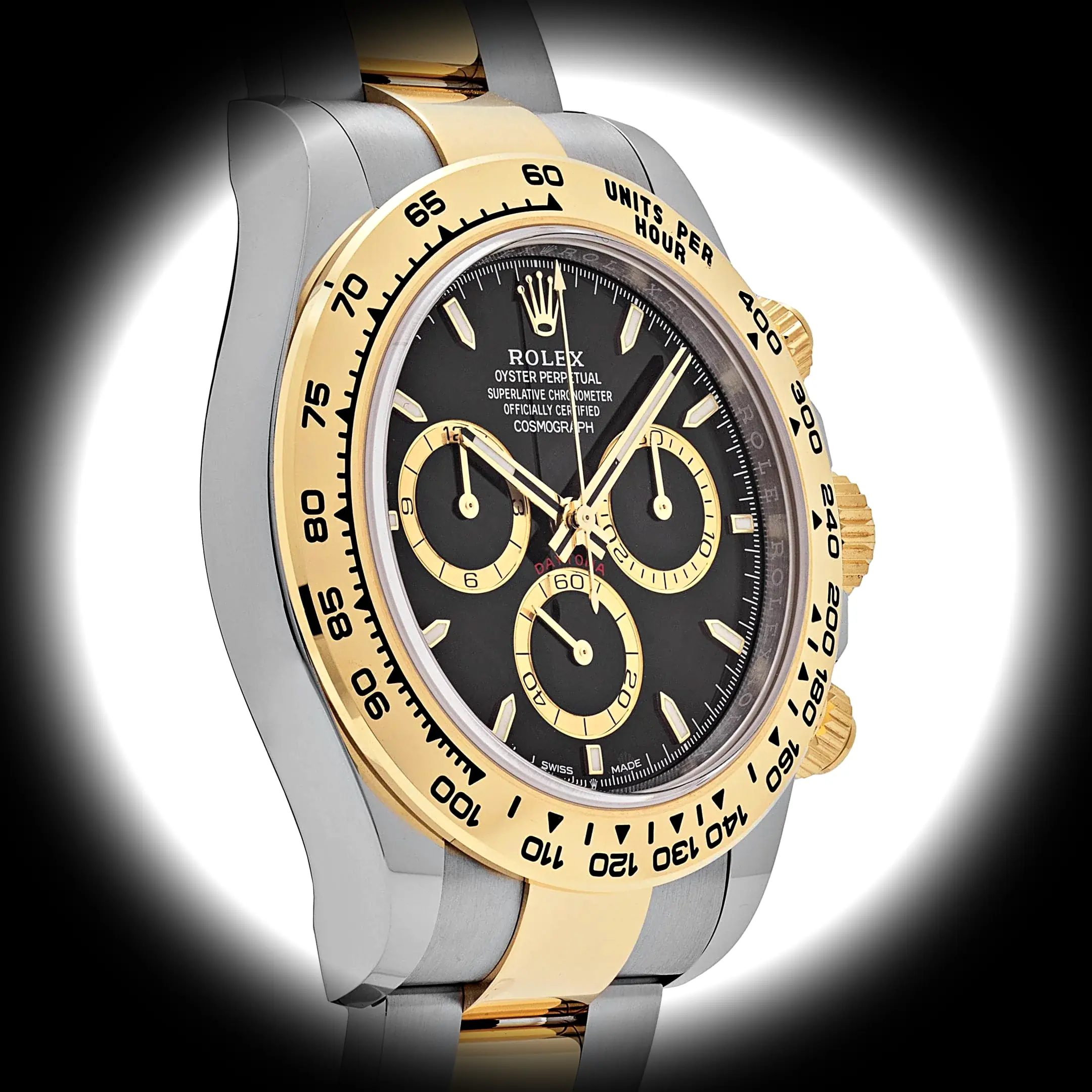 Daytona 126503 Schweizer Klon Zifferblatt in tiefenschwarz — Gehäusebodendetail