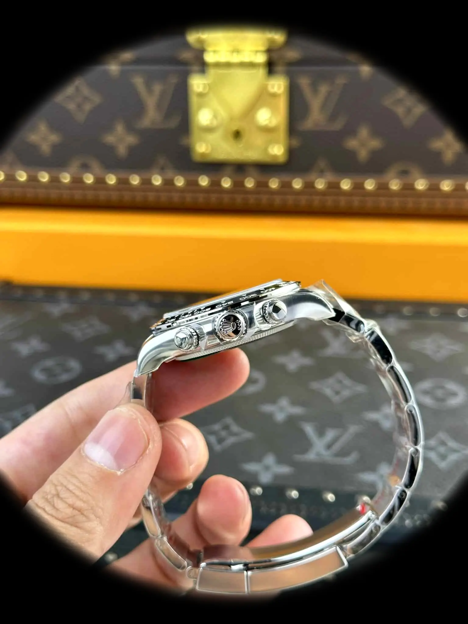 Daytona 126500LN Schweizer Klon Zifferblatt in weiß — Schrägansicht