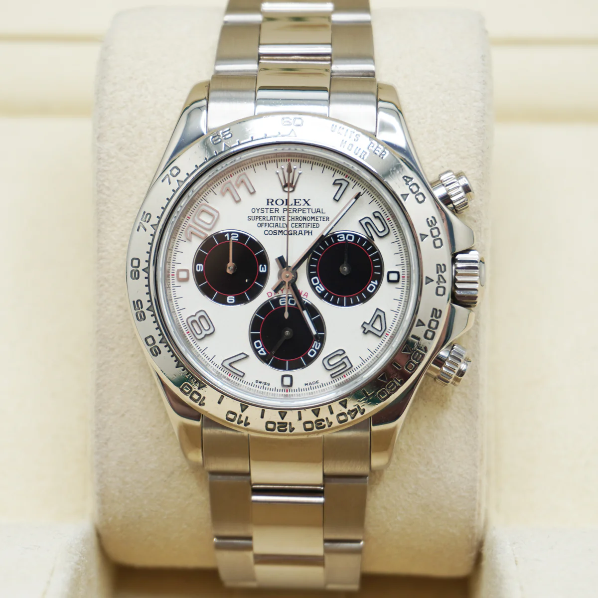 Daytona 116509 Panda Super Clone Replica 40mm — Zifferblatt-Nahaufnahme