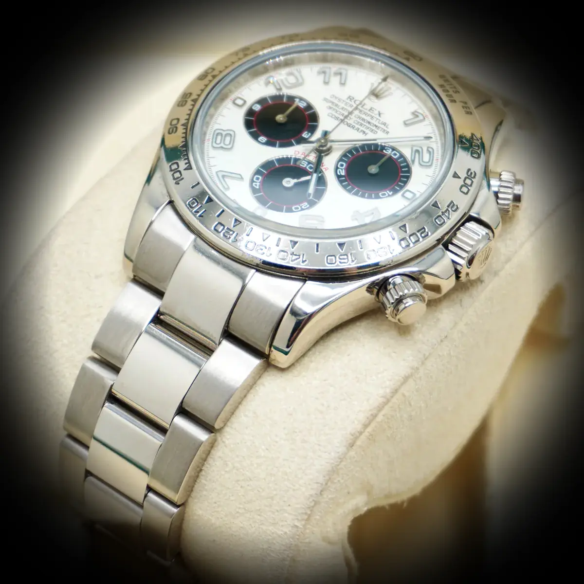 Daytona 116509 Superclone Zifferblatt in silber — Gehäusebodendetail