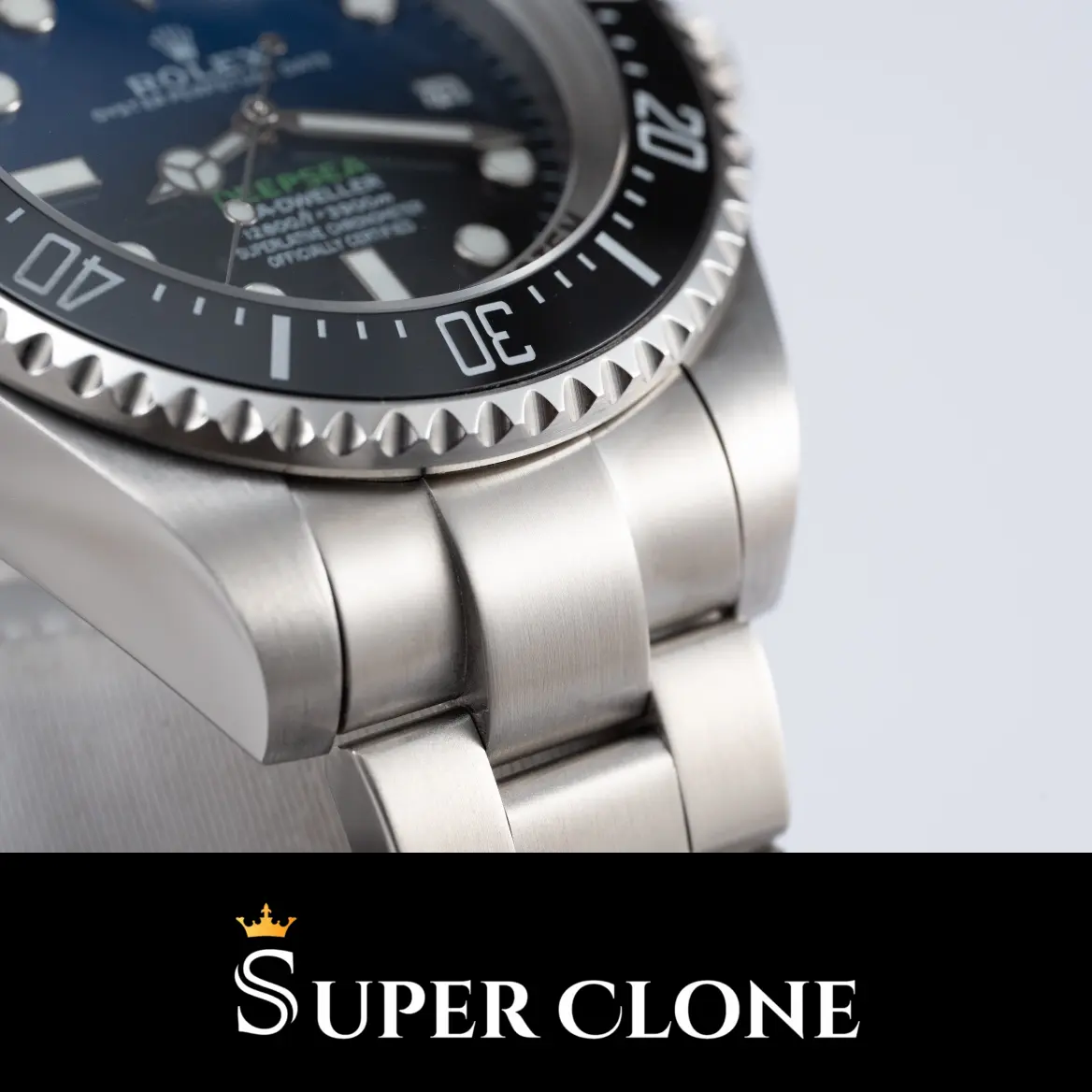 Saphirglas und Cyclopslupe der Rolex Deepsea 126660 Replica im Profil