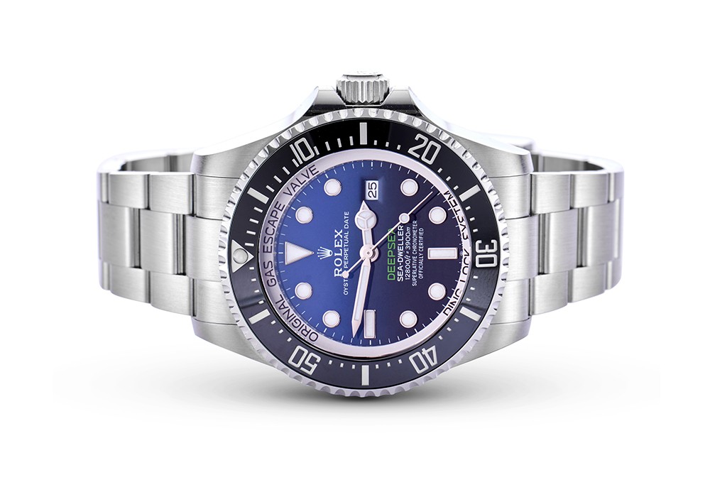 Rolex Deepsea 116660 Super Clone Replica Zifferblatt in schwarz, blau — Gehäusebodendetail