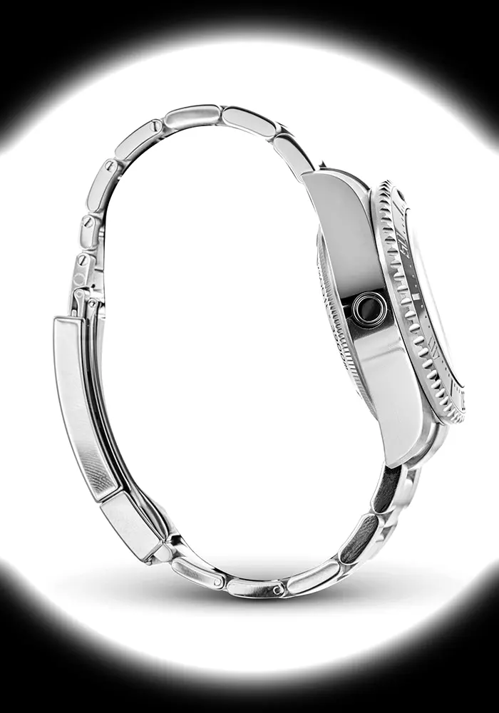 Deepsea 116660 Schweizer Klon Zifferblatt in schwarz, blau — Lünette-Makro