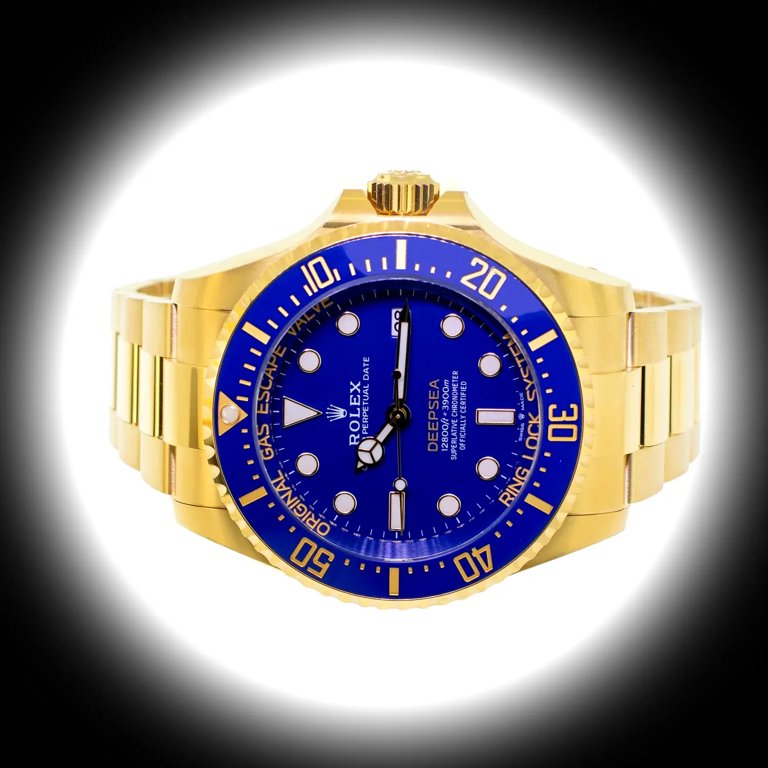 Rolex Deepsea 136668LB Superclone Zifferblatt in blau — Lünette-Makro