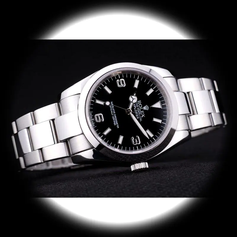 Rolex Explorer SRL15614270 1:1 Super Clone Zifferblatt in schwarz — Gehäusebodendetail