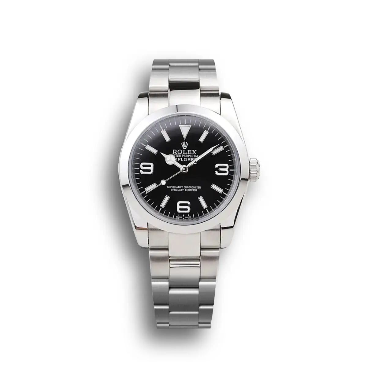 Rolex Explorer 36mm Schwarz Zifferblatt 98087
