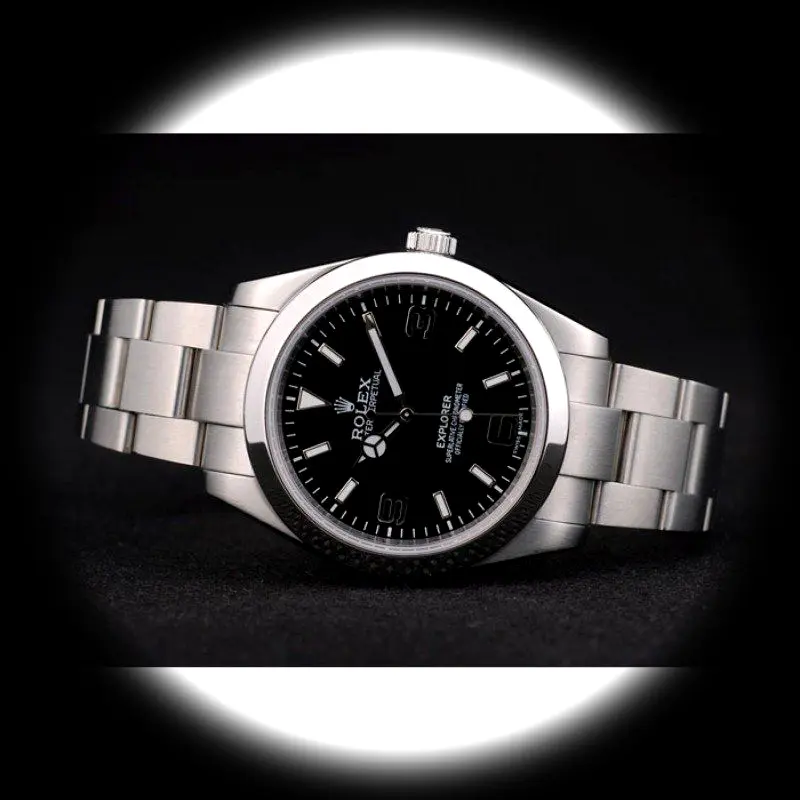 Rolex Explorer 42002 Schweizer Klon 39mm — Handgelenksaufnahme