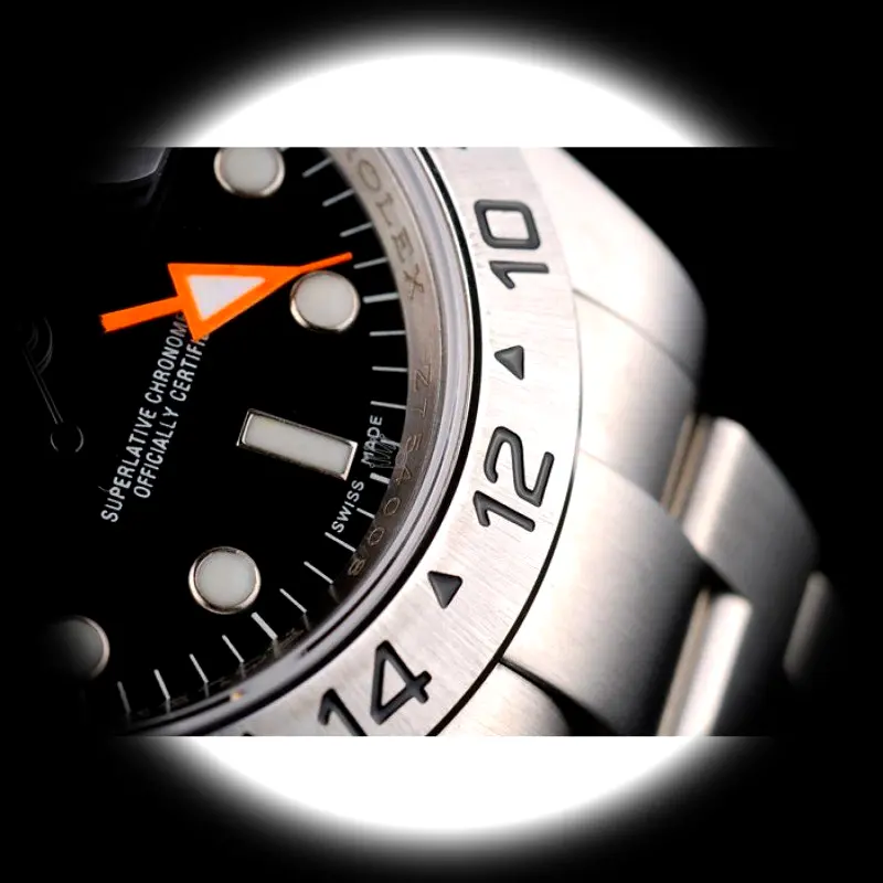 Explorer REP016820 1:1 Super Clone Zifferblatt in schwarz — Schrägansicht