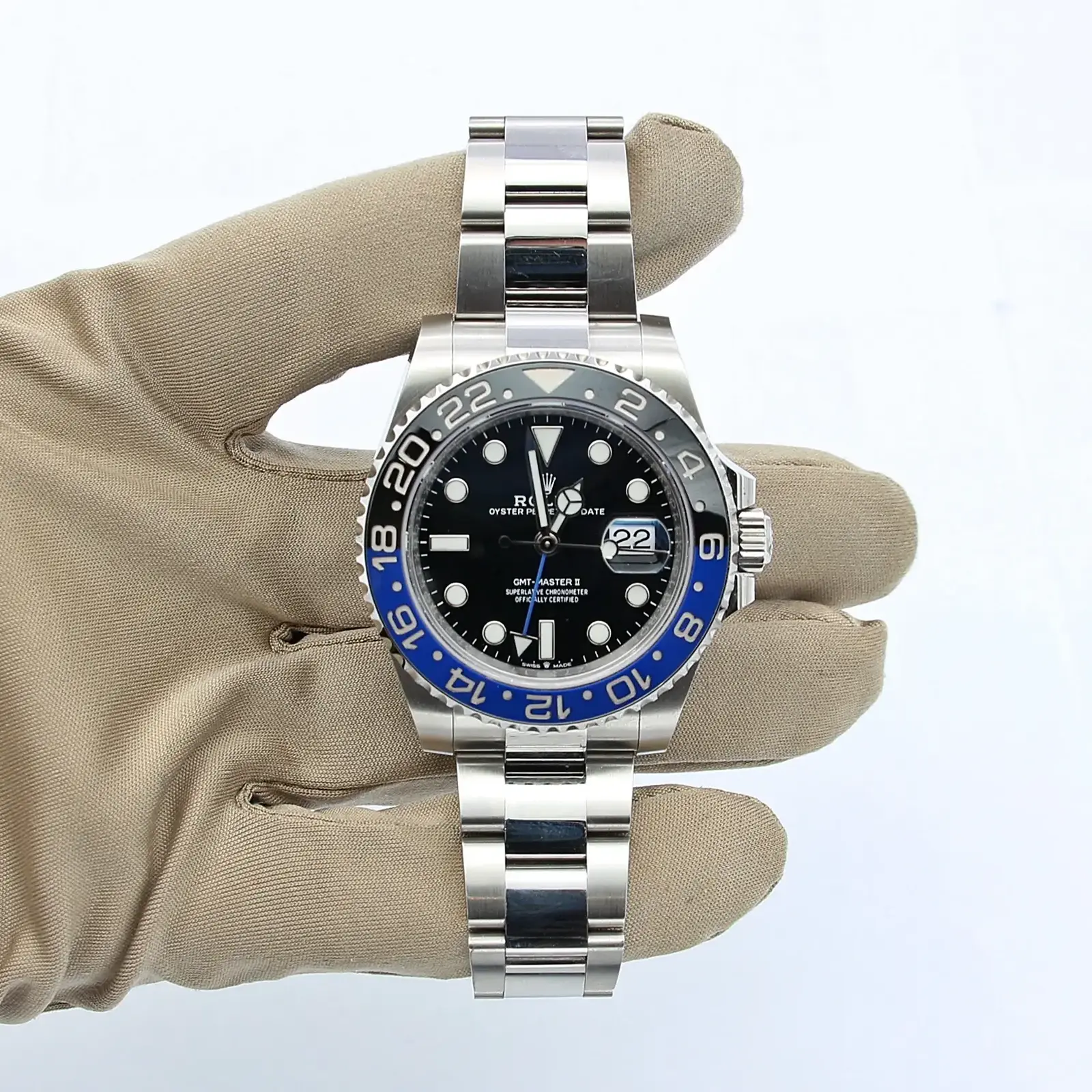 Rolex GMT-Master 126710BLNR Batman Super Clone Replica 40mm — Zifferblatt-Nahaufnahme