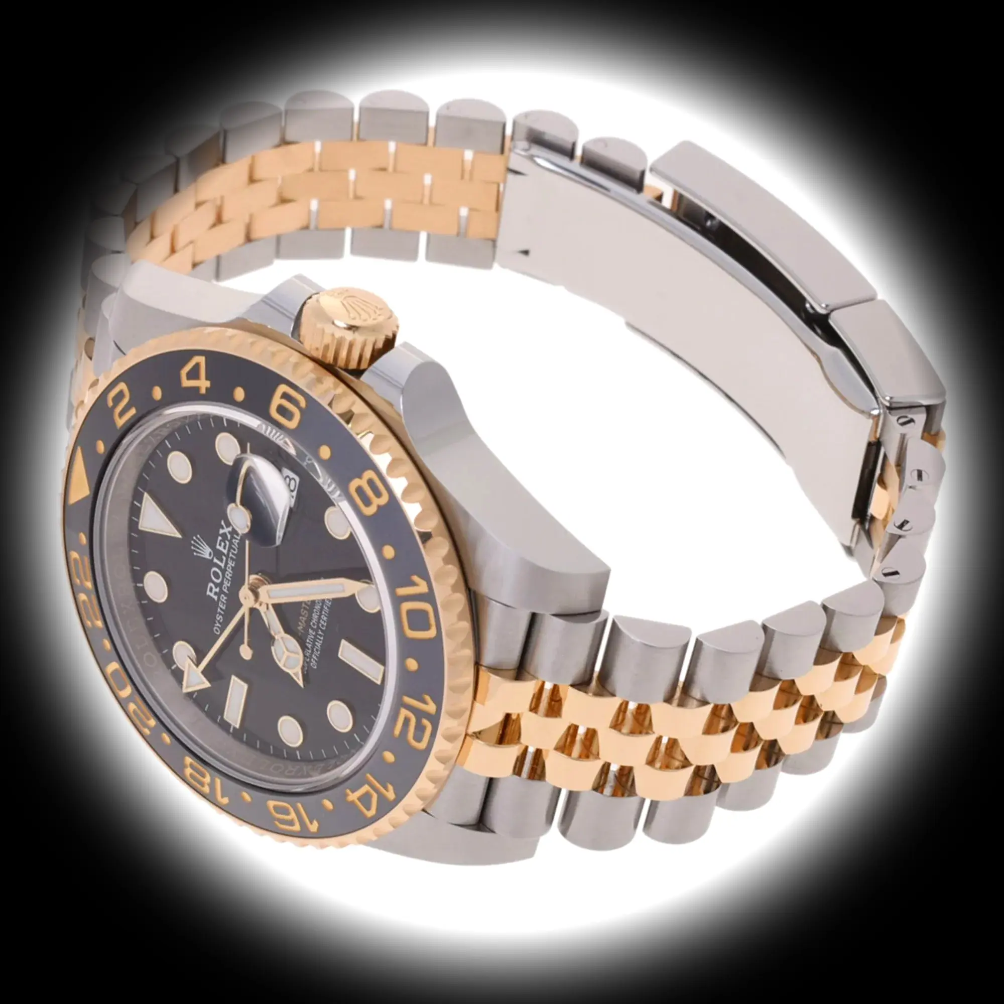 Rolex GMT-Master 126713GRNR Superclone Zifferblatt in schwarz — Gehäusebodendetail