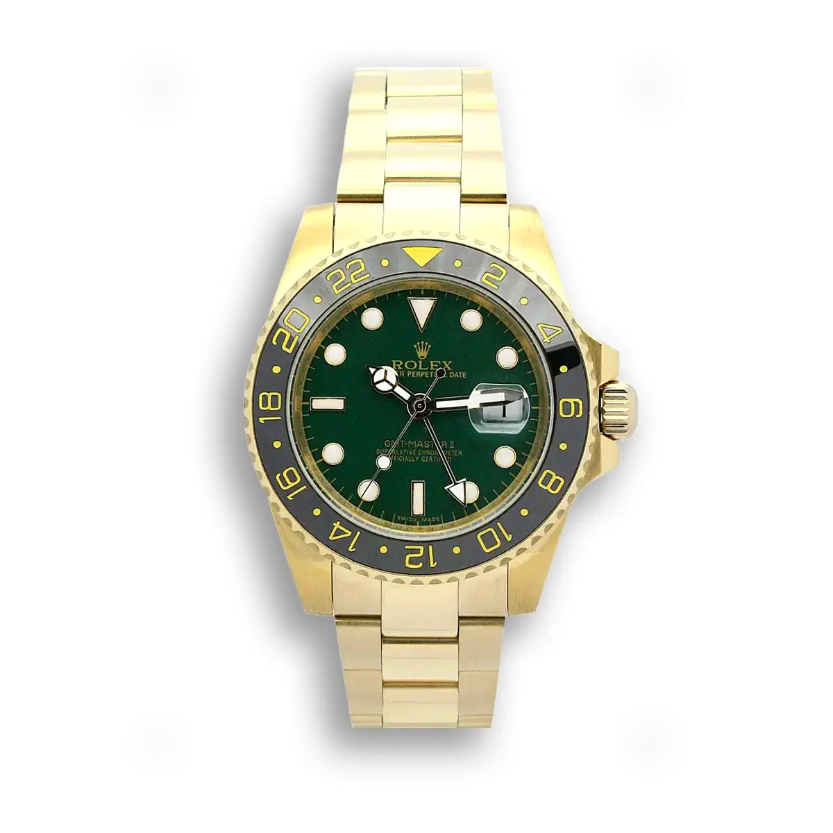Rolex GMT-Master II 116718LN - 40mm Grün Zifferblatt Gold Case