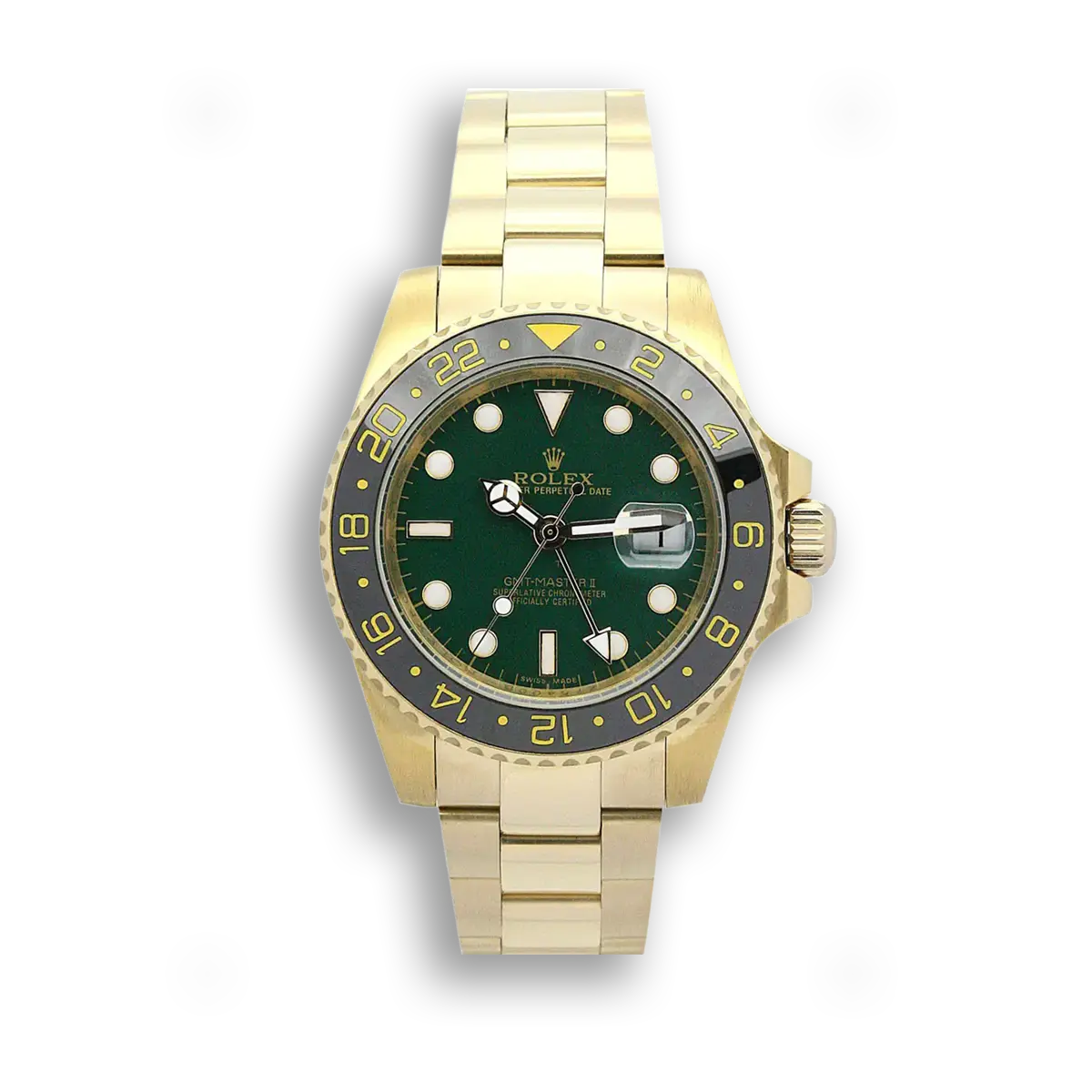 Rolex GMT-Master II 116718LN - 40mm Grün Zifferblatt Gold Case
