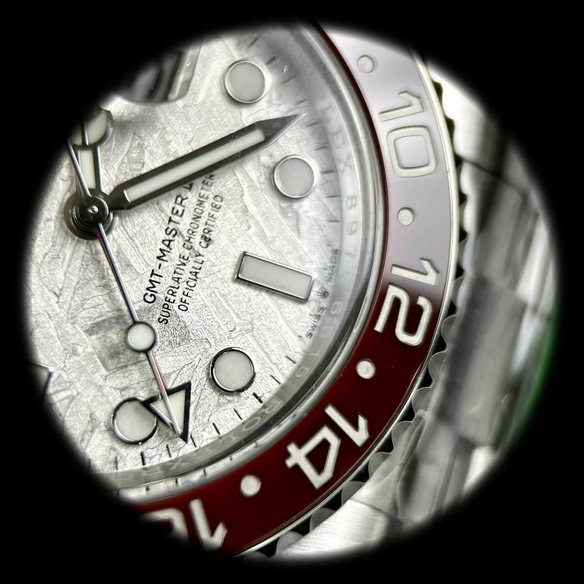 GMT-Master 126719BLRO Super Clone Zifferblatt in meteorit — Lünette-Makro