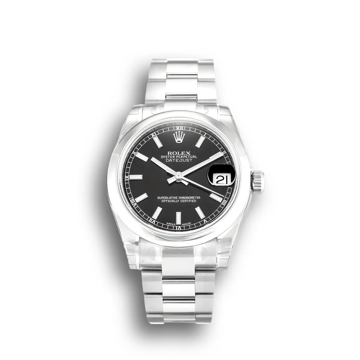 Rolex Lady-Datejust 178240 Schwarzes Zifferblatt 31mm Mittelgröße Edelstahl