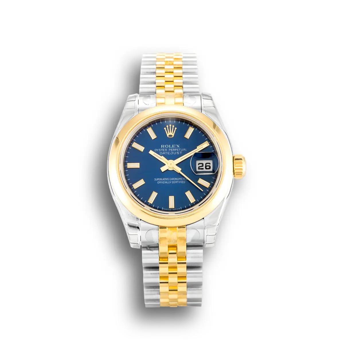 Rolex Lady-Datejust 179163 Blaues Zifferblatt 26mm Edelstahl & Gelbgold