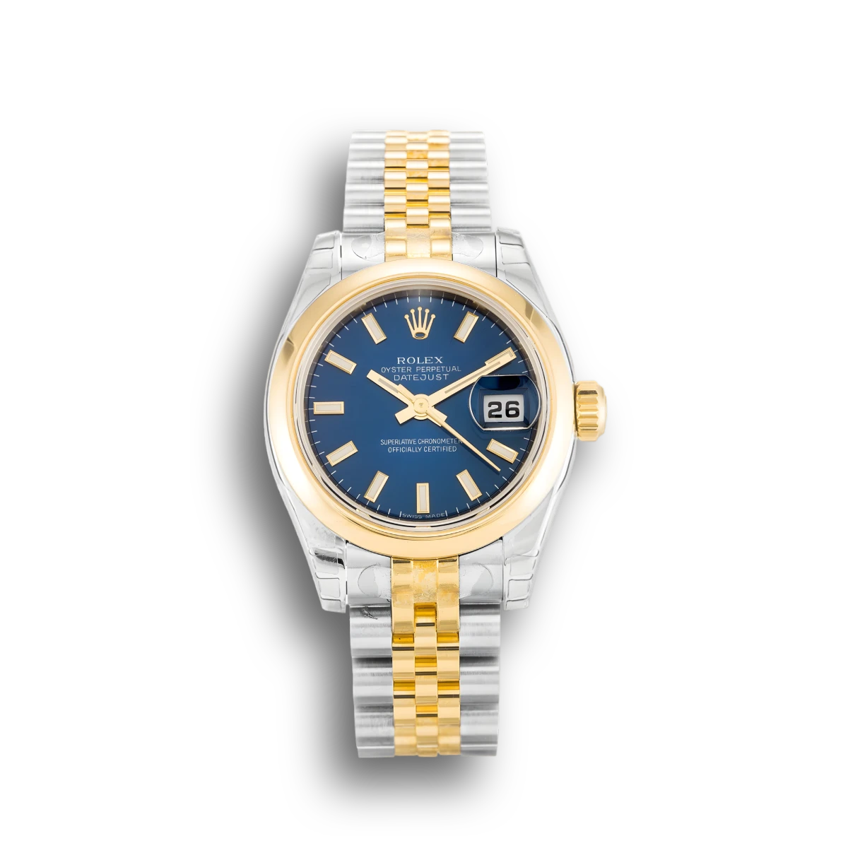 Rolex Lady-Datejust 179163 Blaues Zifferblatt 26mm Edelstahl & Gelbgold