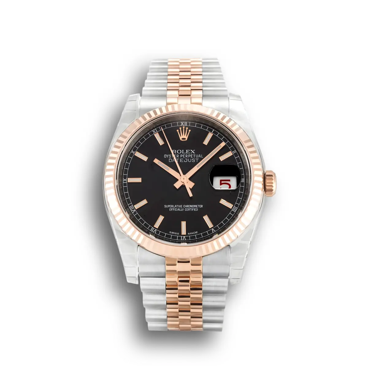 Rolex Lady-Datejust 179171 Schwarz Zifferblatt 36mm Roségold & Edelstahl