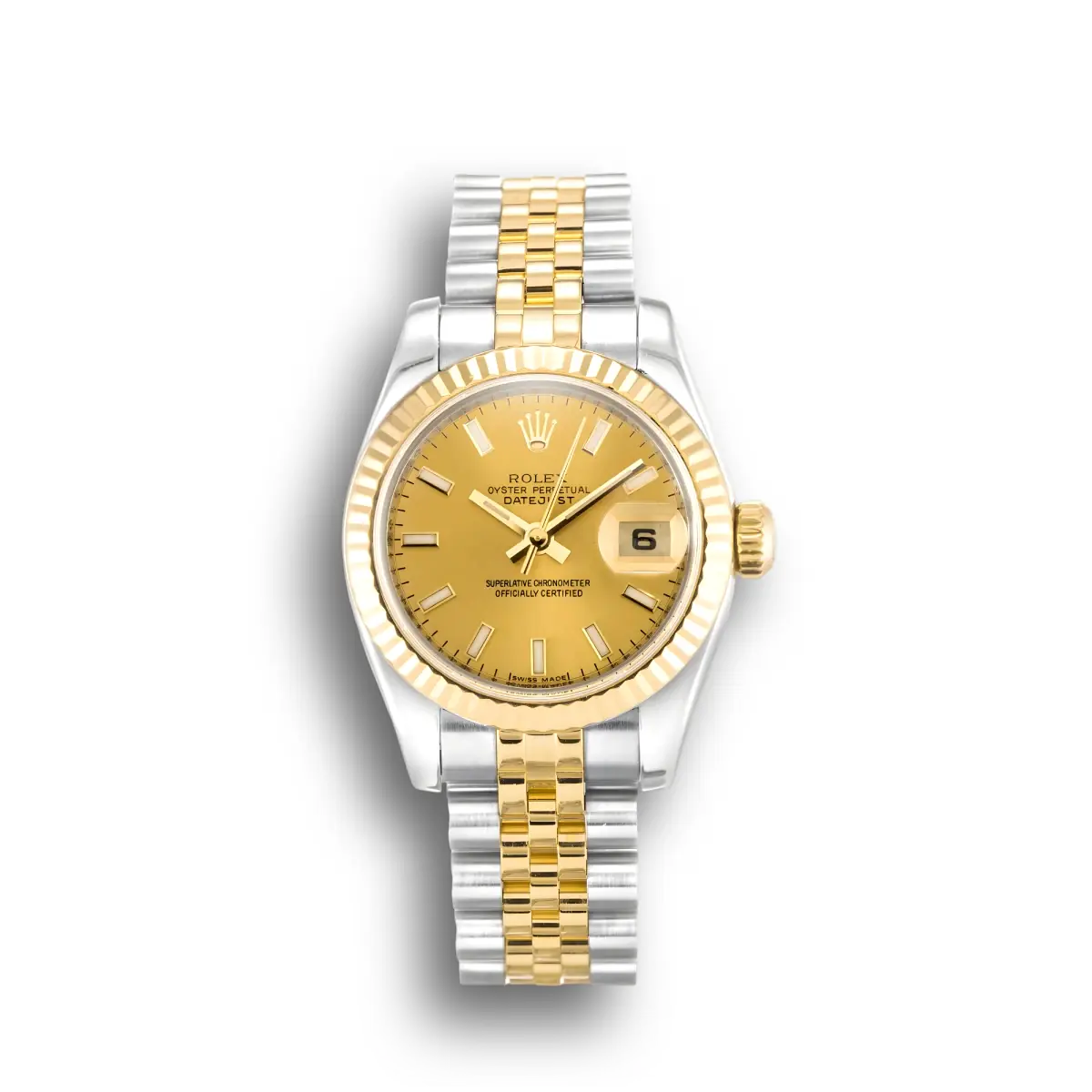 Rolex Lady-Datejust 179173 Champagner Zifferblatt 26mm Bicolor Gold