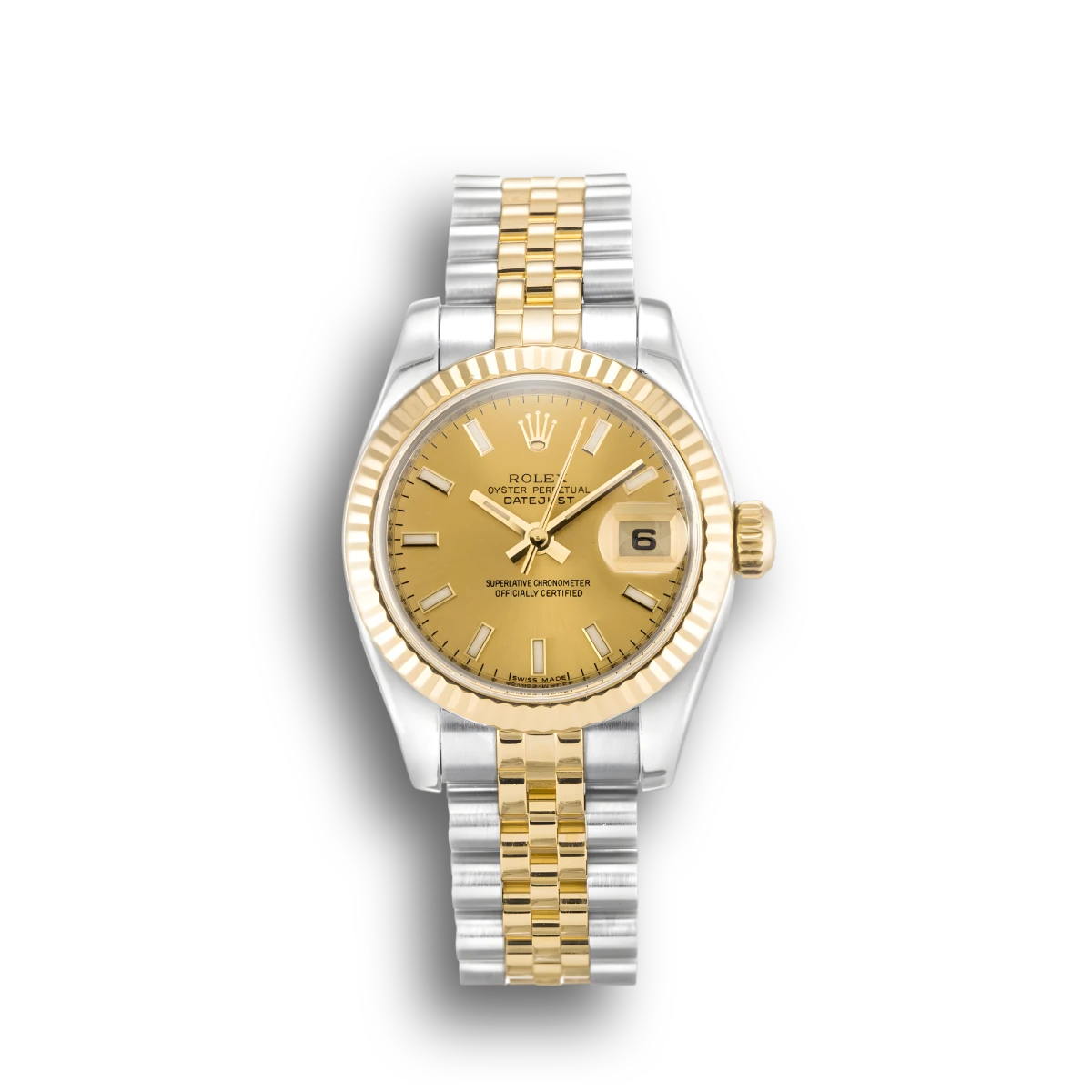Rolex Lady-Datejust 179173 Champagner Zifferblatt 26mm Bicolor Gold