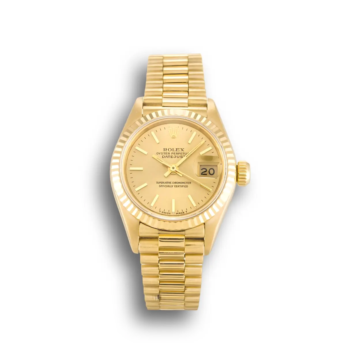 Rolex Lady-Datejust 69178 Champagner Zifferblatt 26mm Gelbgold