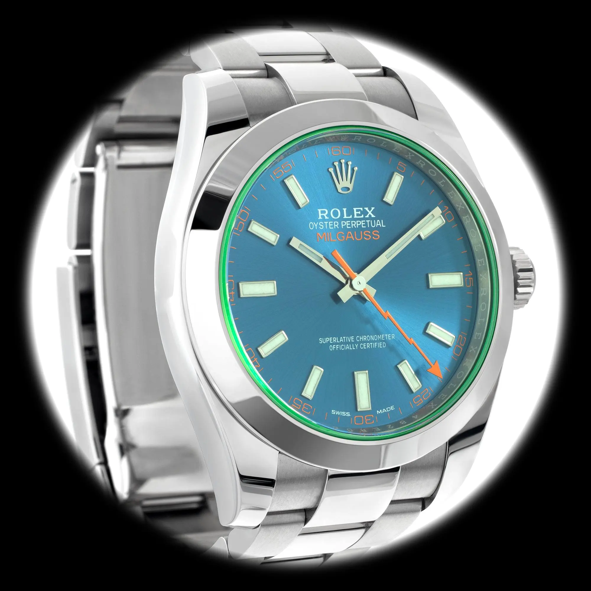 Rolex Milgauss 116400GV Superclone — Seitenprofil