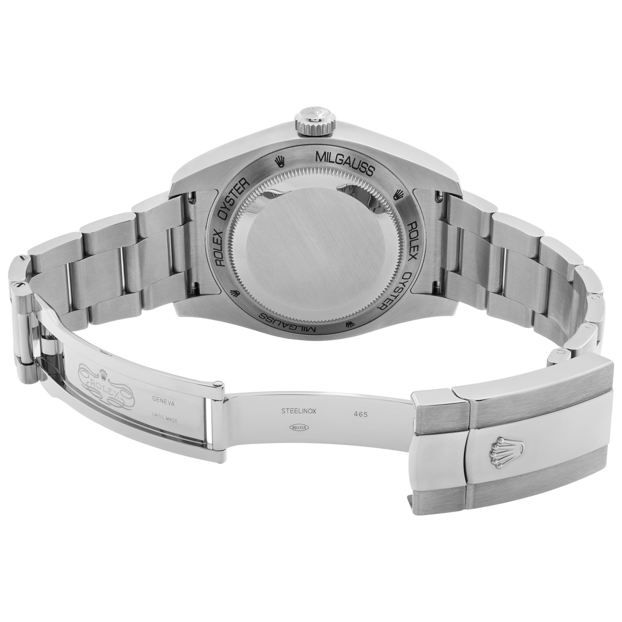 Milgauss 116400GV 1:1 Replica Zifferblatt in blau — Gehäusebodendetail