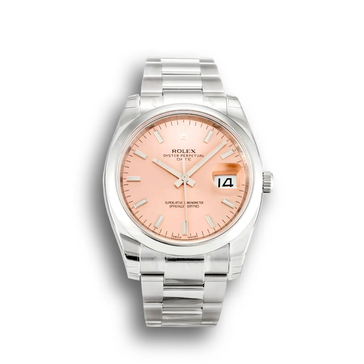 Rolex Oyster Perpetual 34mm Lachs Zifferblatt 115200