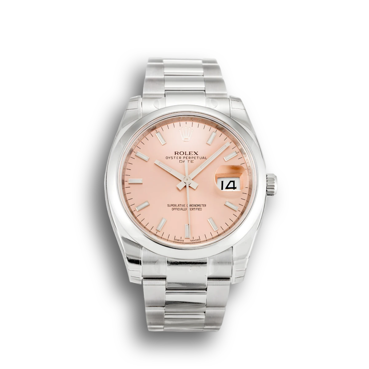 Rolex Oyster Perpetual 34mm Lachs Zifferblatt 115200