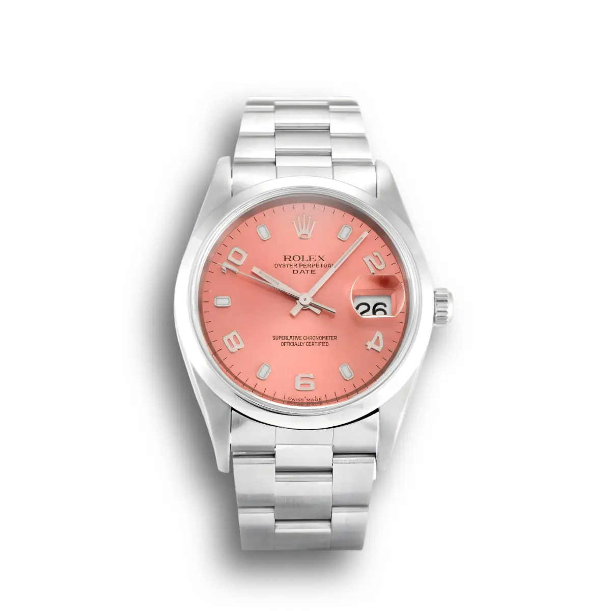 Rolex Oyster Perpetual 34mm Lachs Zifferblatt 15200