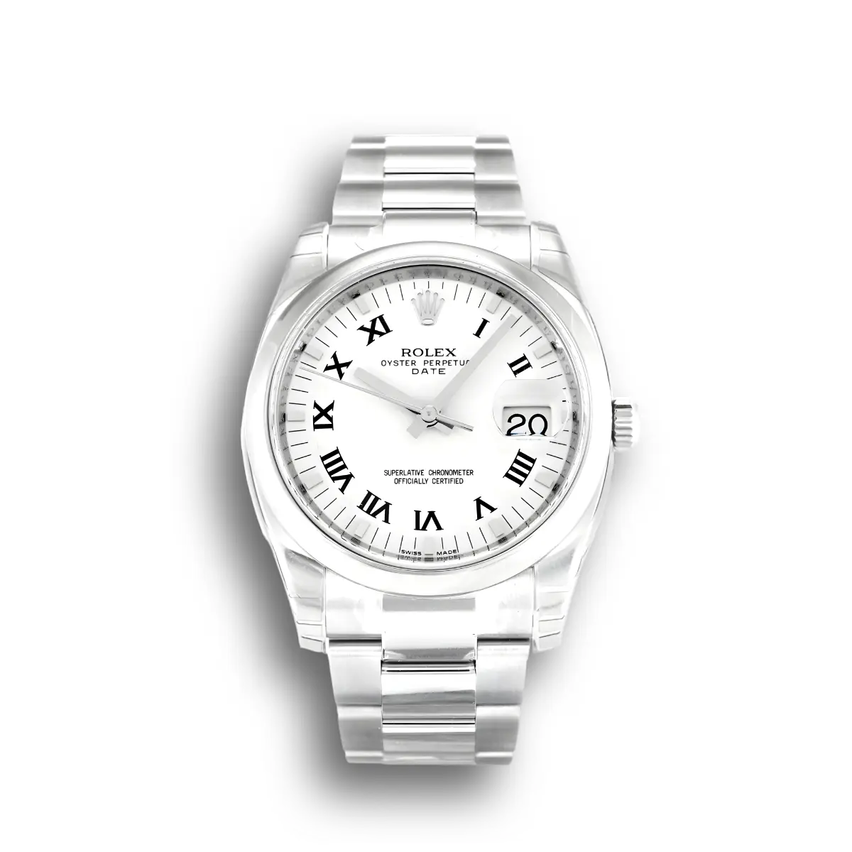 Rolex Oyster Perpetual 34mm Weiß Zifferblatt 115200