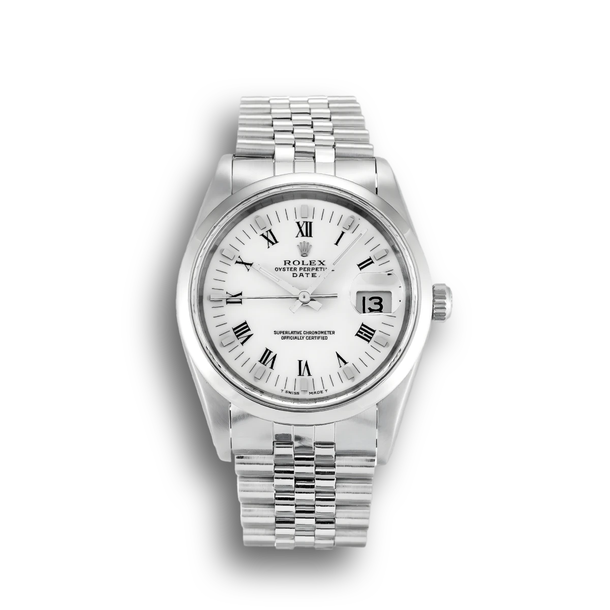 Rolex Oyster Perpetual 34mm Weiß Zifferblatt 15200