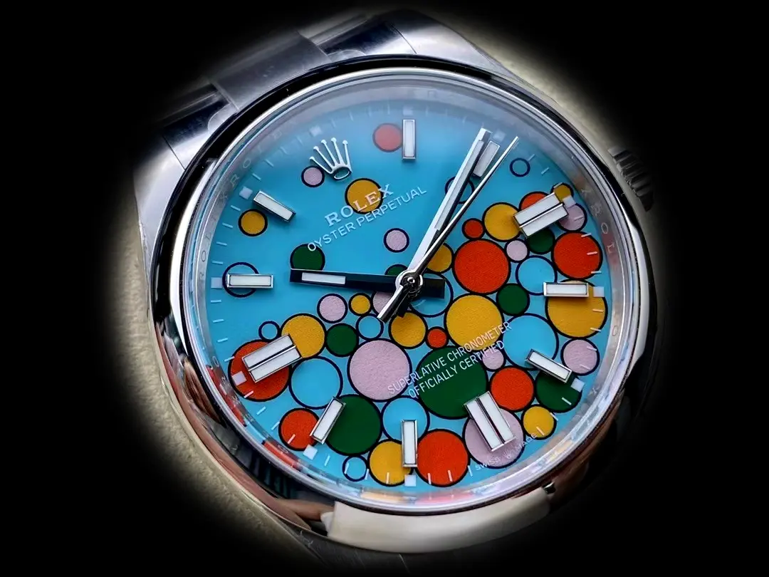 Oyster Perpetual 124300 Schweizer Klon 41mm — Zifferblatt-Nahaufnahme