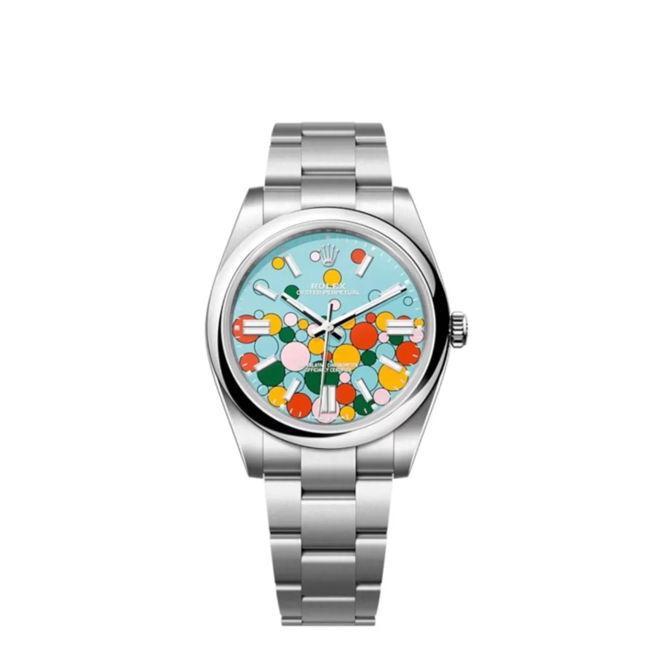 Rolex Oyster Perpetual 124300 Klon Zifferblatt in celebration-motiv, türkisblau, Vorderansicht