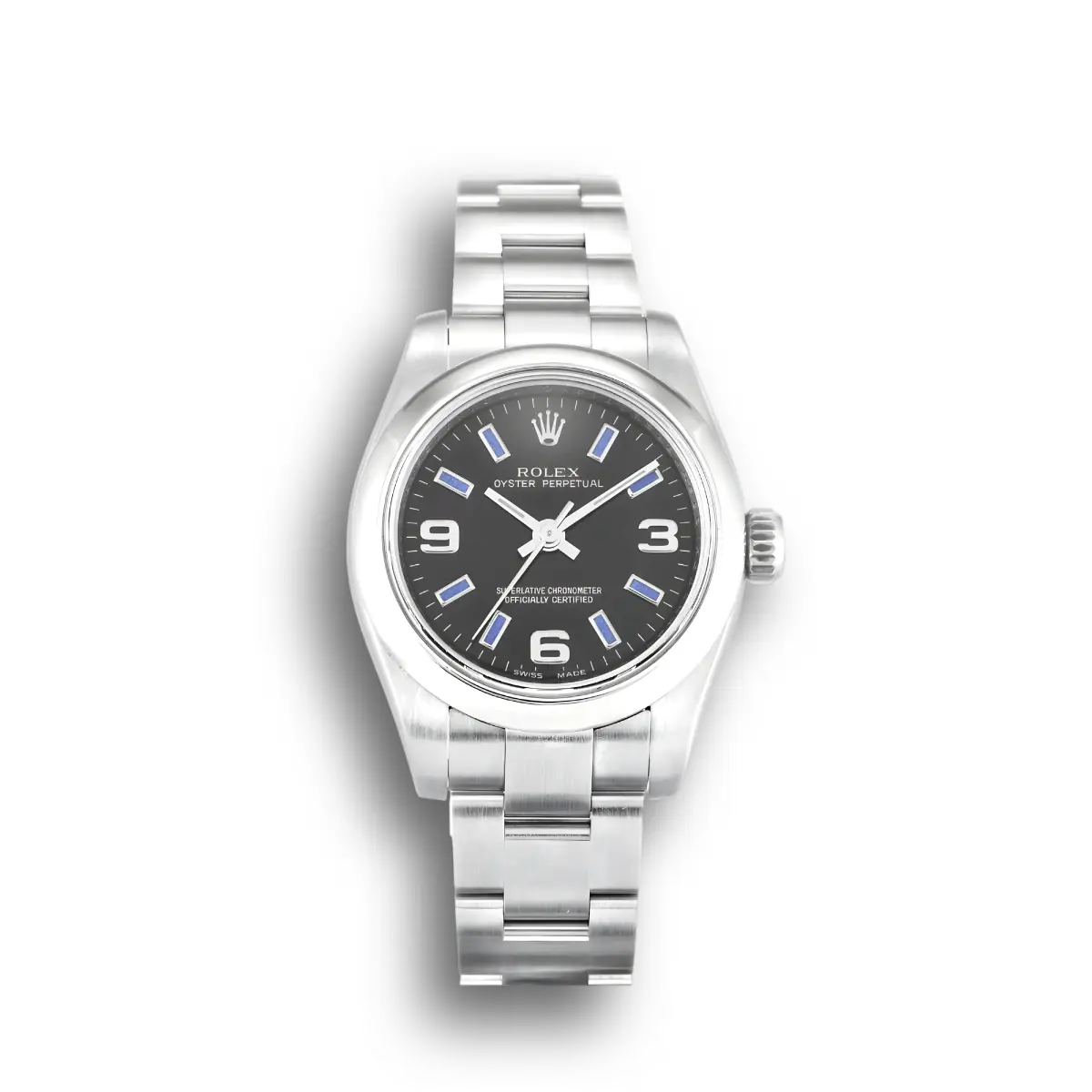Rolex Oyster Perpetual Lady 26mm Schwarz Zifferblatt 176200