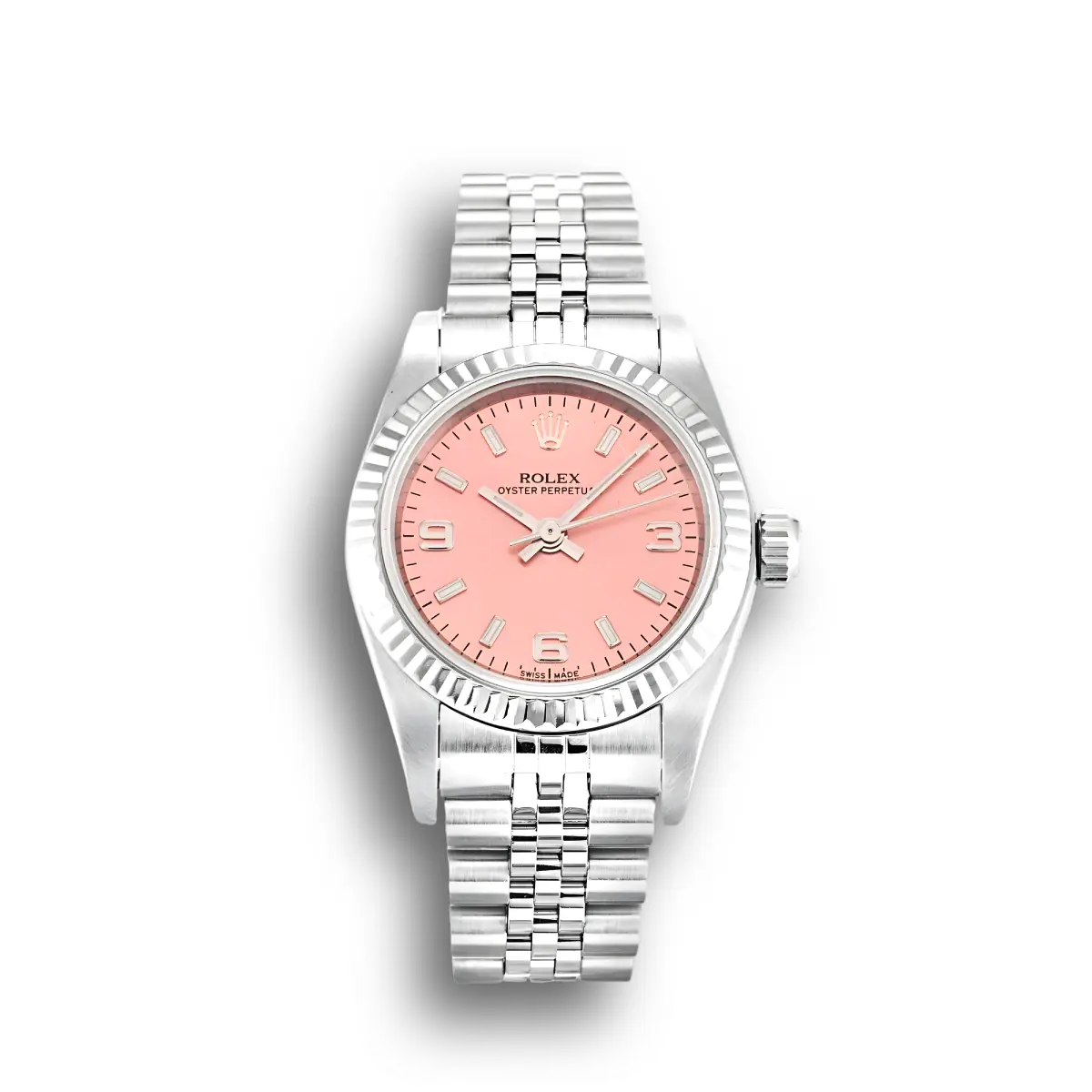 Rolex Oyster Perpetual Lady 26mm Lachs Zifferblatt 76094