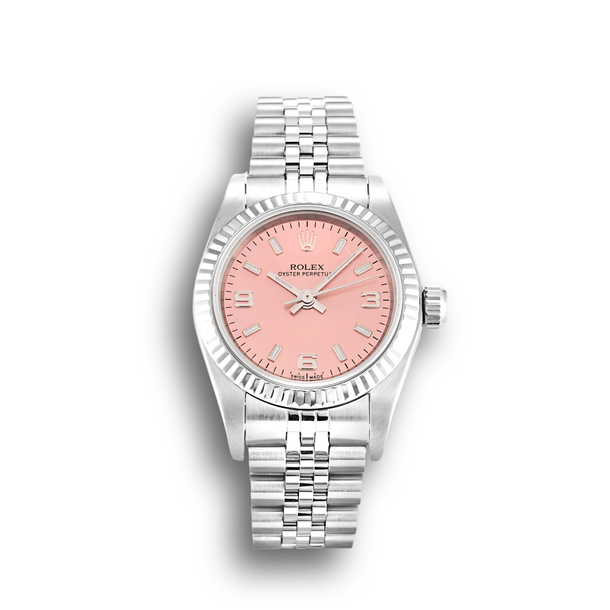 Rolex Oyster Perpetual Lady 26mm Lachs Zifferblatt 76094