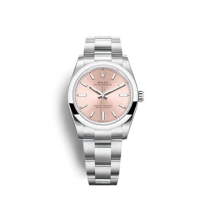 Oyster Perpetual 34mm Rosa Zifferblatt 124200