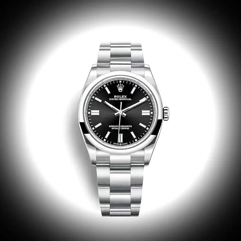 Rolex Oyster Perpetual Lady 36mm Schwarz Zifferblatt 126000