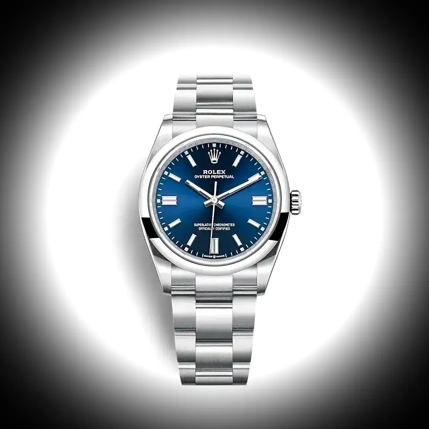 Rolex Oyster Perpetual Lady 36mm Blau Zifferblatt 126000