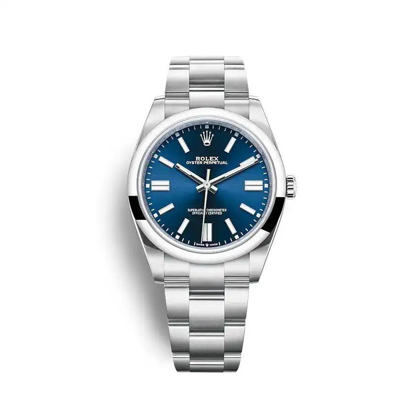 Oyster Perpetual 124300 1:1 Replica Zifferblatt in blau — Vorderansicht