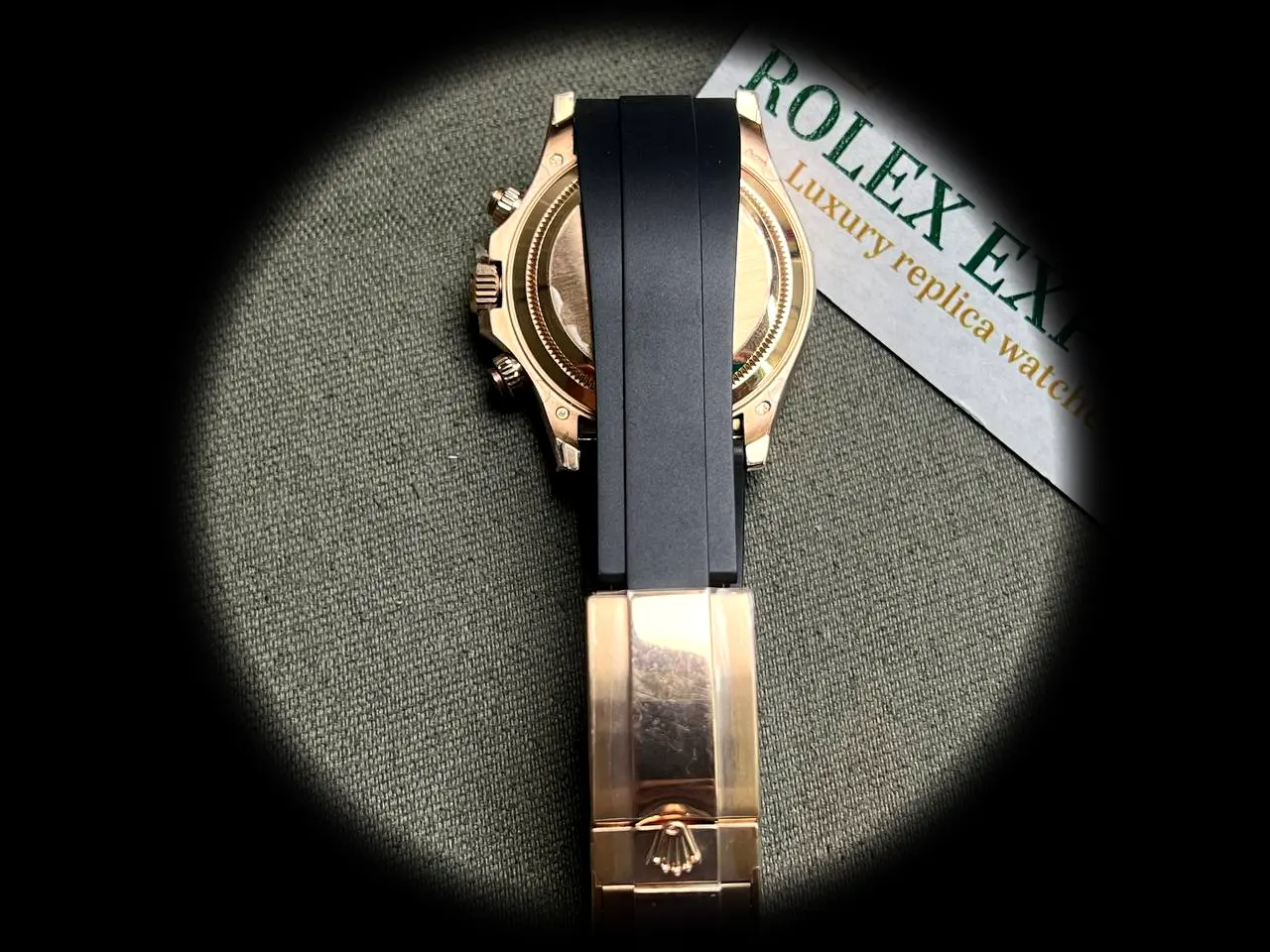 Rolex Daytona 126515LN Super Clone Zifferblatt in meteorit und schwarz — Gehäusebodendetail