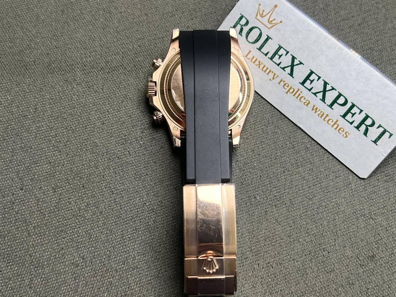 Rolex Daytona 126515LN Replica Zifferblatt in meteorit und schwarz — Gehäusebodendetail