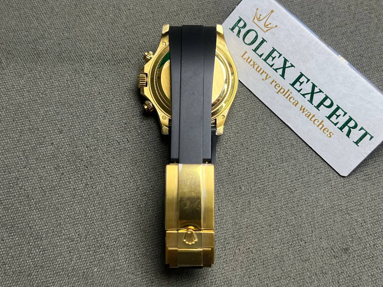 Daytona 126518LN 1:1 Replica Zifferblatt in meteorit und schwarz — Gehäusebodendetail