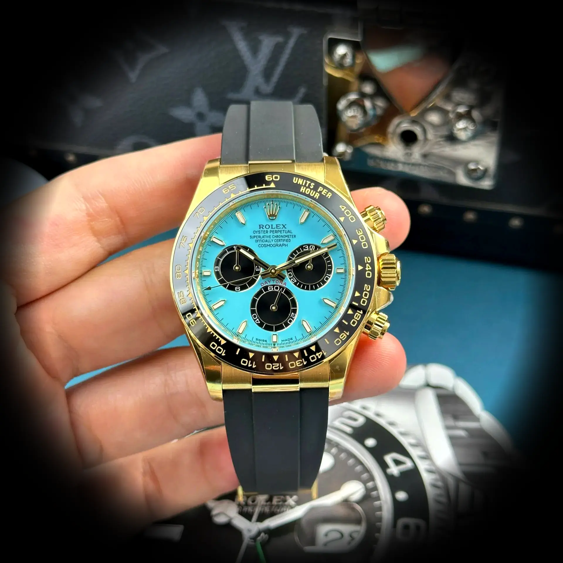 Daytona 126518LN Tiffany Schweizer Klon 40mm — Zifferblatt-Nahaufnahme