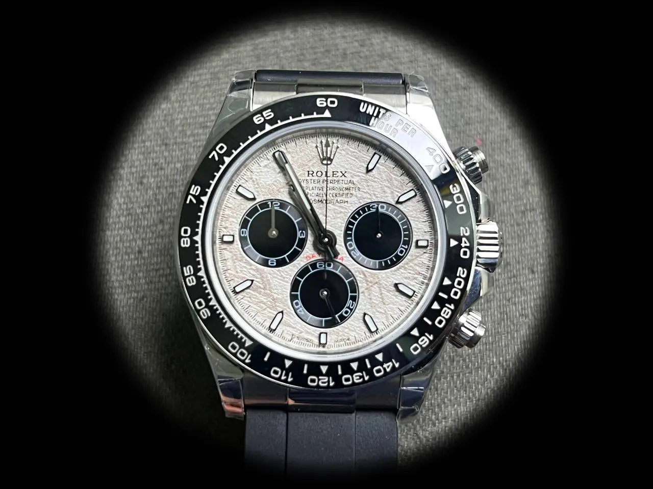 Rolex Daytona 126519LN Superclone 40mm — Zifferblatt-Nahaufnahme
