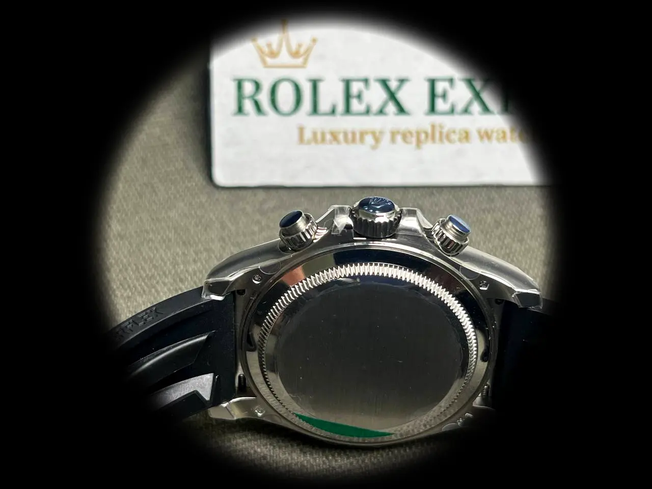 Rolex Daytona 126519LN 1:1 Super Clone Zifferblatt in meteorit und schwarz — Gehäusebodendetail